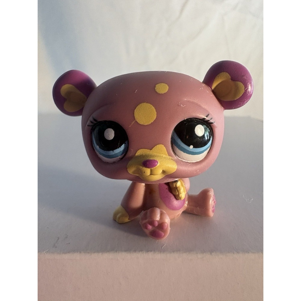 Littlest Pet Shop 1891 Pink Panda Bear Blue Eyes Hasbro Toy Figure